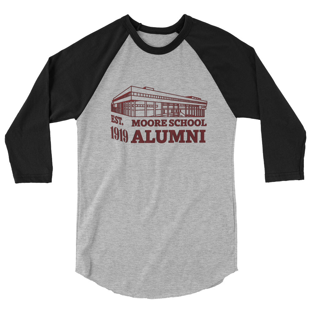Moore School Alumni 3/4 sleeve raglan shirt