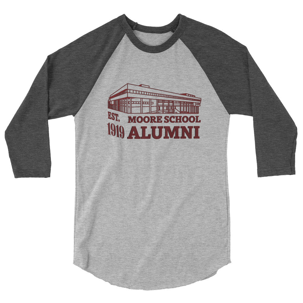 Moore School Alumni 3/4 sleeve raglan shirt