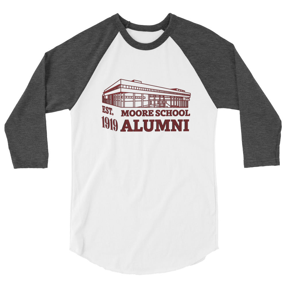 Moore School Alumni 3/4 sleeve raglan shirt